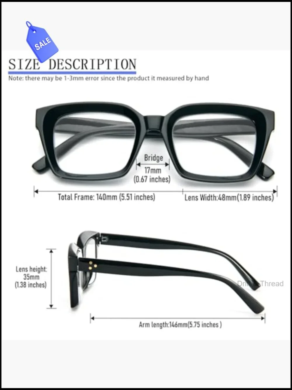 3 Pack Retro Oversized Square Reading Glasses Blue Light Blocking Readers